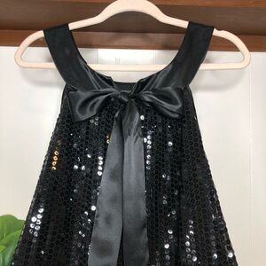 Democracy Womens Sequined Sleeveless Front Tie Mini Cocktail Dress Black Size 8